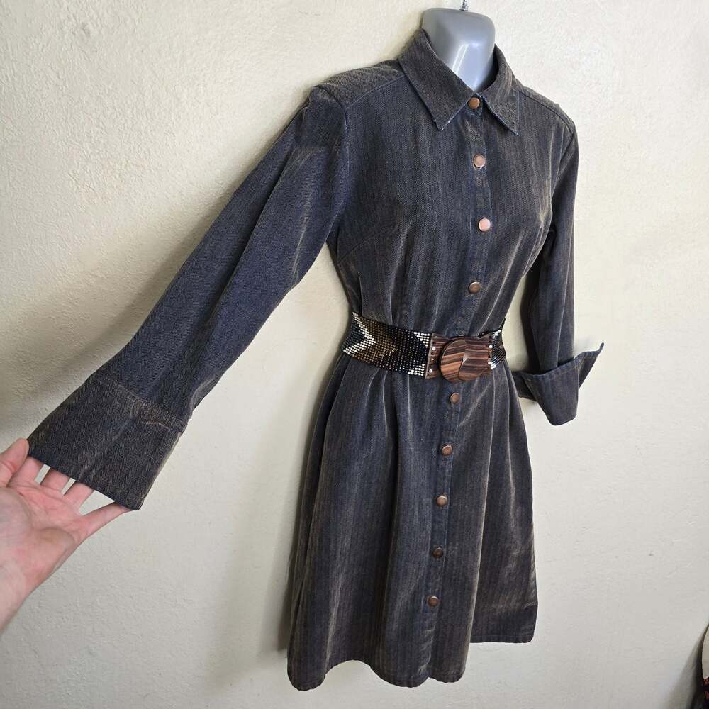 Faded Glory 1972 Special Edition Herringbone Corduroy Shirtdress Size M - Picture 7 of 8